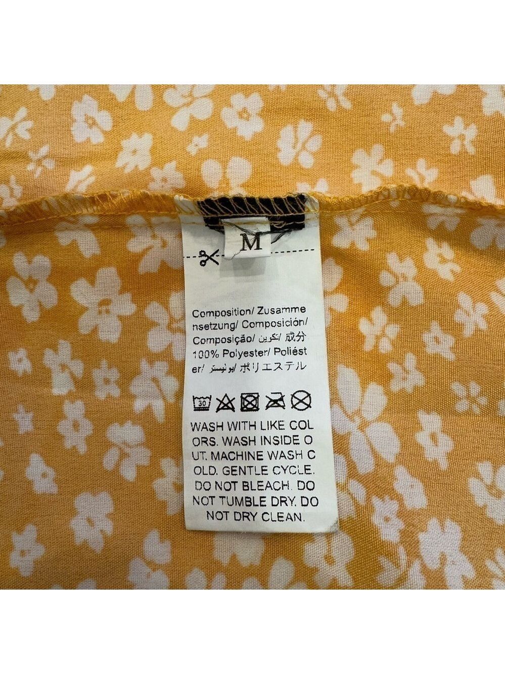 Floral Yellow Off Shoulder Top - Size Medium - Picture 6 of 6